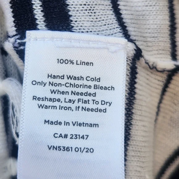 TALBOTS Women's Sweater Medium White 100% Linen Nautical Fringe Summer Beachy - Picture 4 of 10